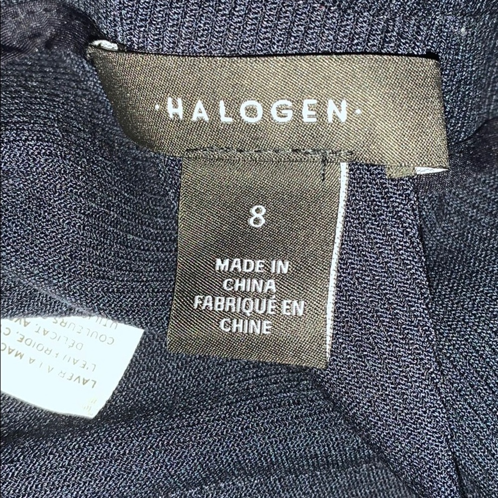 Halogen midnight blue gathered black ribbon skirt EUC sz 8 - Picture 7 of 11